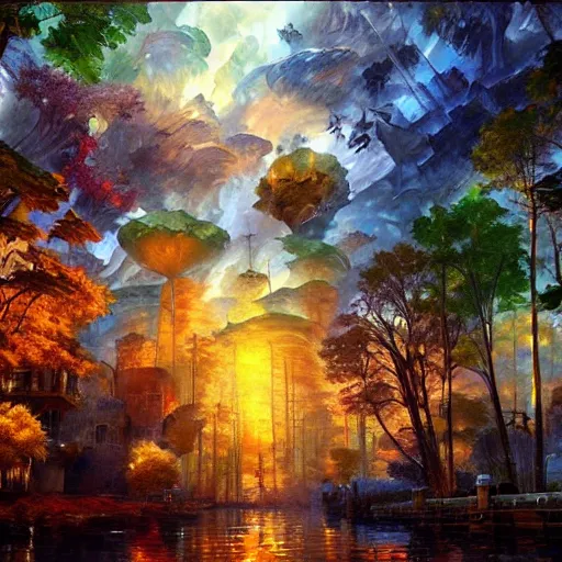 Image similar to cryengine render by android jones, james christensen, rob gonsalves, leonid afremov and tim white