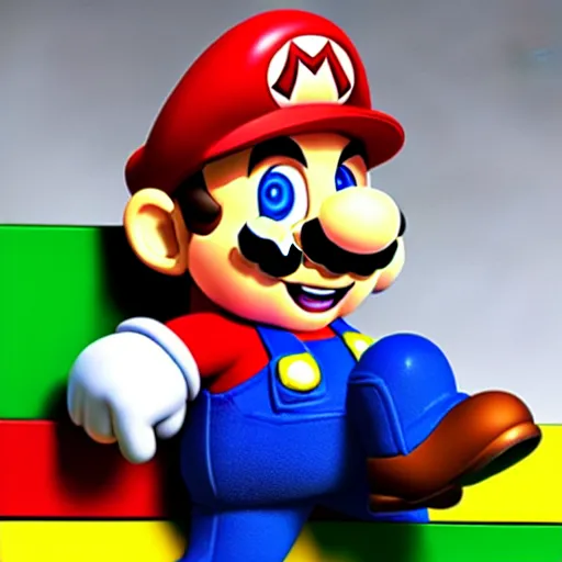 Image similar to photo of super mario working on his macbook, highly detailed, extremely high quality, hd, 4 k, 8 k, professional photographer, 4 0 mp, lifelike, top - rated, award winning, realistic, detailed lighting, detailed shadows, sharp, no blur, edited, corrected, trending