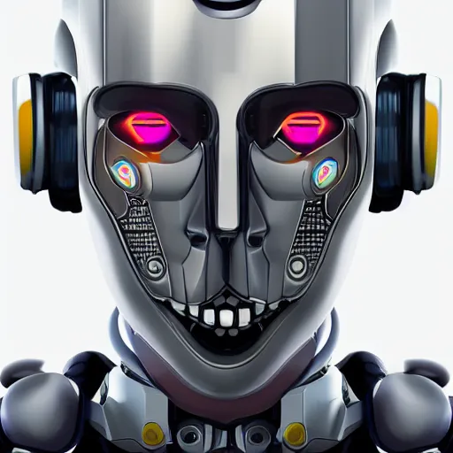 Image similar to portrait of robot, cyberpunk, ultra realistic