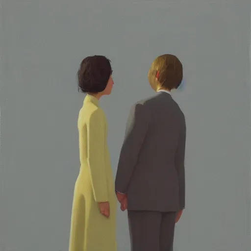 Prompt: two people in love by tim eitel, highly detailed art, trending on artstation