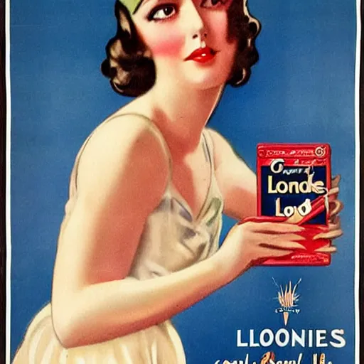 Image similar to a beautiful girl with long dark hair poses for gauloises cigarettes, 1 9 3 0 s advertising poster