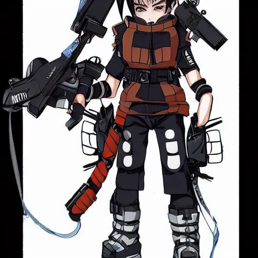 Prompt: 14 year old kristina pimenova, in the style of yoji shinkawa and naruto, epic concept art