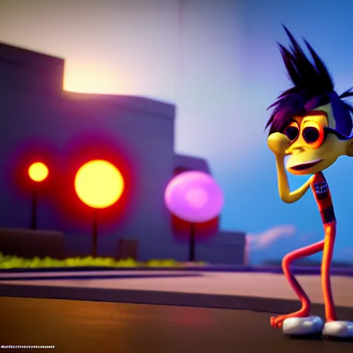 Image similar to octane render pixar unreal engine 3 d gorillaz noodle character