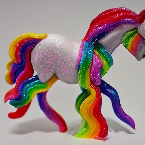Image similar to a pony made out of candy and sweet and deserts, very detailed, very smooth, very realistic, pov,