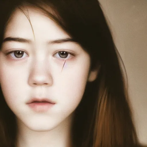 Prompt: a masterpiece portrait photo of a beautiful young girl who looks like a korean mary elizabeth winstead