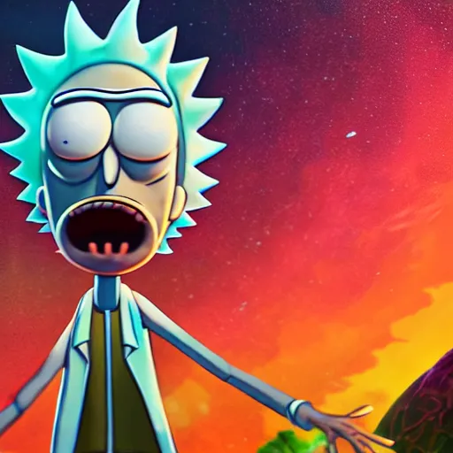 portrait in the style of rick and morty by Vitaliy on Dribbble