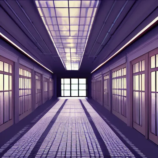 Prompt: infinite Hallway stretching to infinity, ominous ambience, raytracing, 4k Details,