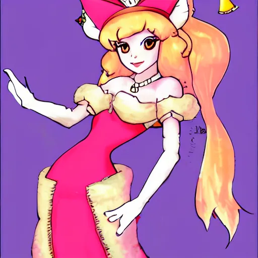 Prompt: princess peach as a catgirl