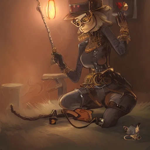 Prompt: cat salem concept art, steampunk, sharp focus, illustration, concept art by tooth wu