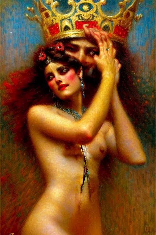 Image similar to king with diamonds by gaston bussiere