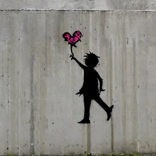 Prompt: image by banksy