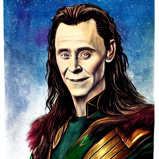 Image similar to Loki of Asgard, portrait