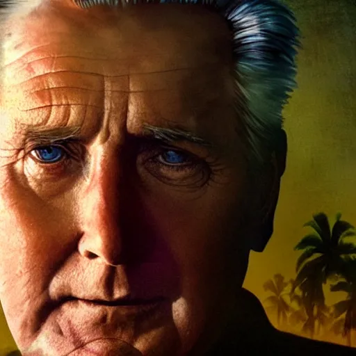 Image similar to a portrait of martin sheen portraying captain willard in apocalypse now cinematic lighting, photorealistic, octane render, 8 k, depth of field, 3 d, art by artgerm and greg rutkowski and alphonse mucha and uang guangjian and gil elvgren and sachin ten