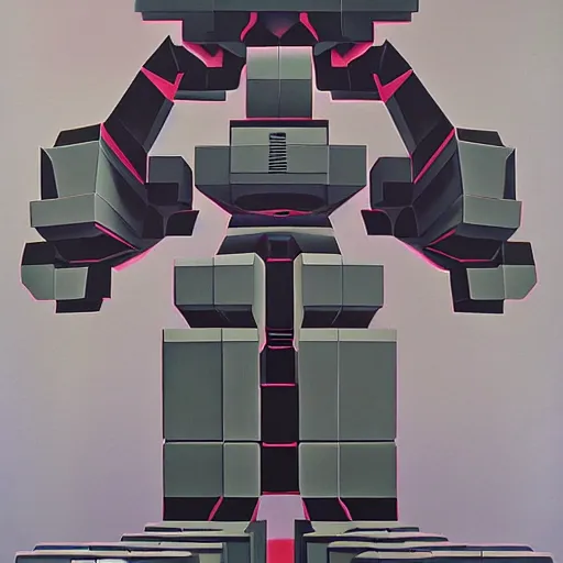 Prompt: combat mecha by victor vasarely, romas kukalis