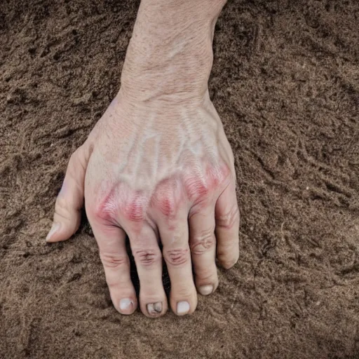 Prompt: A photo of a hand with too many fingers, award-winning photo, natural textures