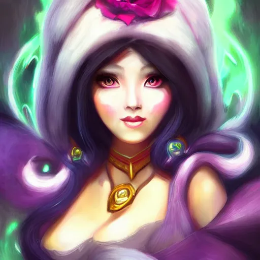 Prompt: beautiful portrait of lulu from league of legends, digital painting