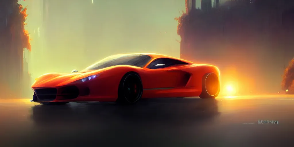 Image similar to Super car, concept art, low angle, high detail, warm lighting, volumetric, godrays, vivid, beautiful, trending on artstation, by Jordan grimmer, art greg rutkowski