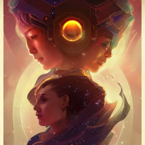 Prompt: How the universe ended, tragic, sad, cosmic and stars and nebula and galaxy, intricate, headshot, highly detailed, digital painting, artstation, concept art, sharp focus, cinematic lighting, illustration, art by artgerm and greg rutkowski, alphonse mucha, cgsociety