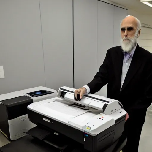 Image similar to vint cerf trying to fix his printer