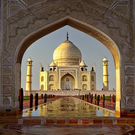 Image similar to the Taj mahal made of different kinds of cheeses