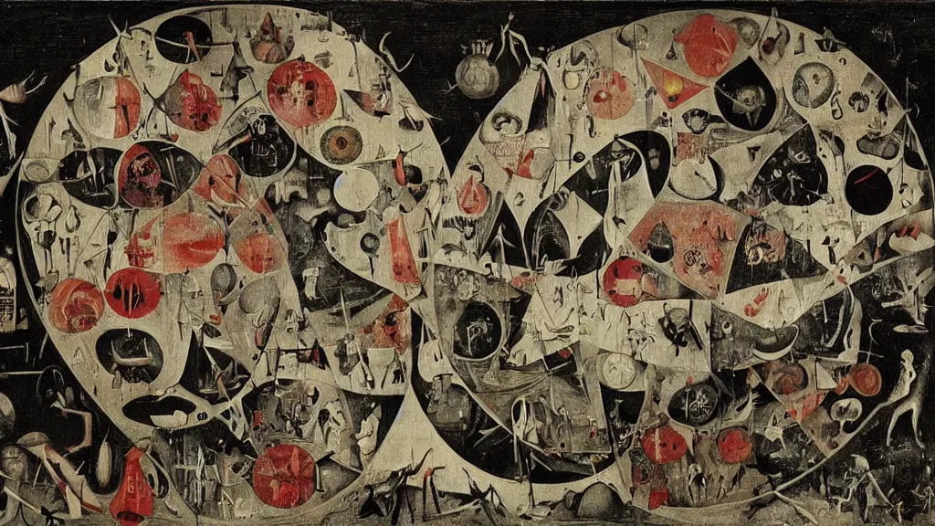 Prompt: a beauty is a virus television, dreamy painting of coronavirus, dark, sinister, detailed scientific epidemology contagion math diagram, by Ernst Haeckl and Hieronymous Bosch