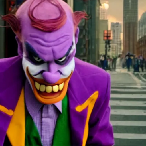 Image similar to film still of Waluigi as joker in the new Joker movie