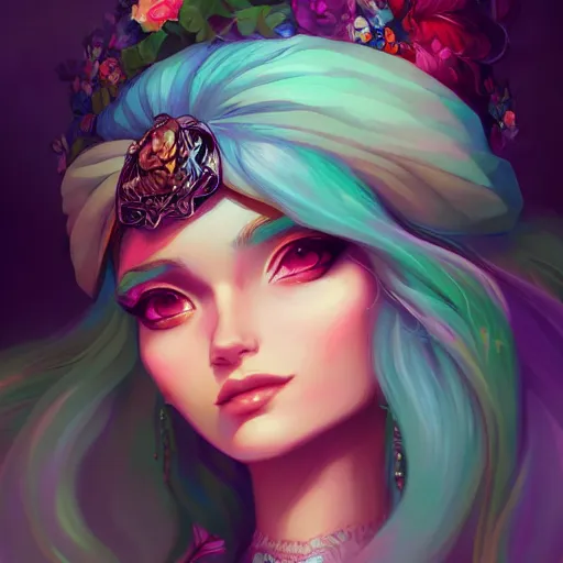 Image similar to a portrait of a beautiful gypsy, art by lois van baarle and loish and ross tran and rossdraws and sam yang and samdoesarts, digital art, highly detailed, intricate, sharp focus, Trending on Artstation HQ, deviantart, unreal engine 5, 4K UHD image