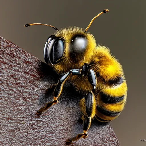 Prompt: 3 d bee, macro, ( depth of field, ) f 8 highly detailed