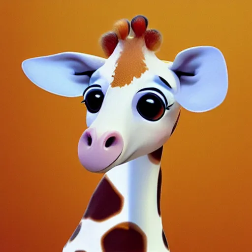 Prompt: cute baby giraffe in the style of pixar