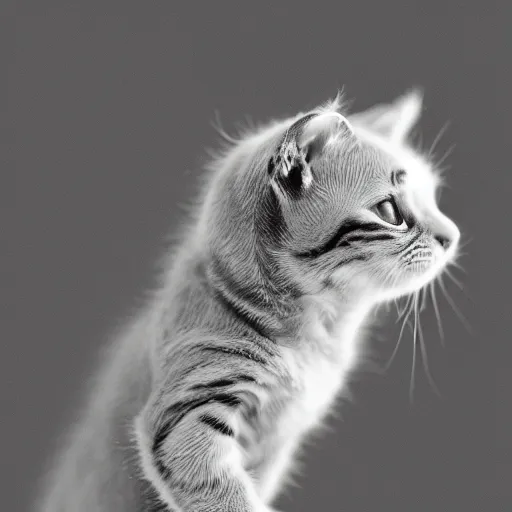 Prompt: very tiny kitty, electron microscope photography