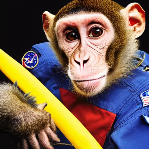 Image similar to High quality photo of a monkey astronaut