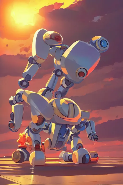 Image similar to metabots medabots medarotto medarot robot minimalist comics, behance hd by jesper ejsing, by rhads, makoto shinkai and lois van baarle, ilya kuvshinov, rossdraws global illumination ray tracing hdr radiating a glowing aura