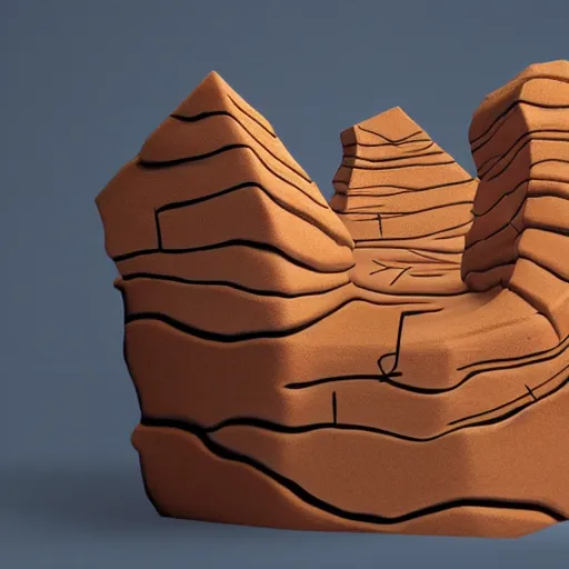 Image similar to David Daniels Strata-Cut animation, surreal clay animation