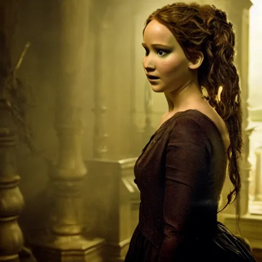 Prompt: jennifer lawrence is frankenstein's monster, still from the movie mary shelley's frankenstein