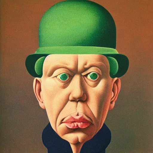 Image similar to A strange-looking character, by René Magritte