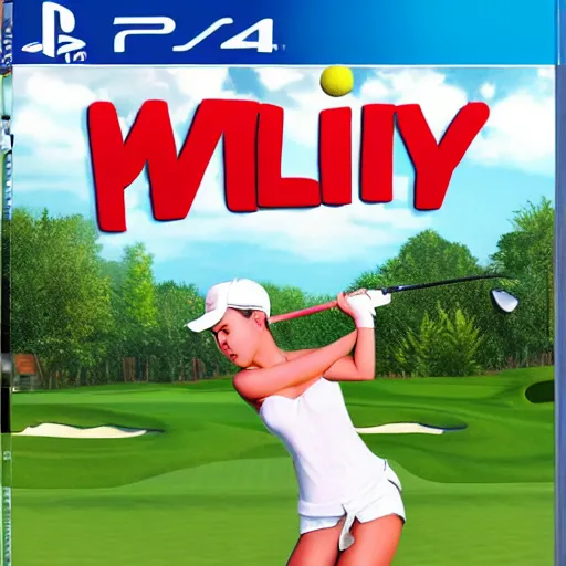 Prompt: video game box art of a game called miley cyrus golf, 4 k, highly detailed cover art.