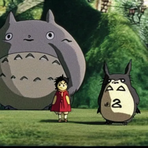 Image similar to A still of harry potter in My Neighbor Totoro (1988)