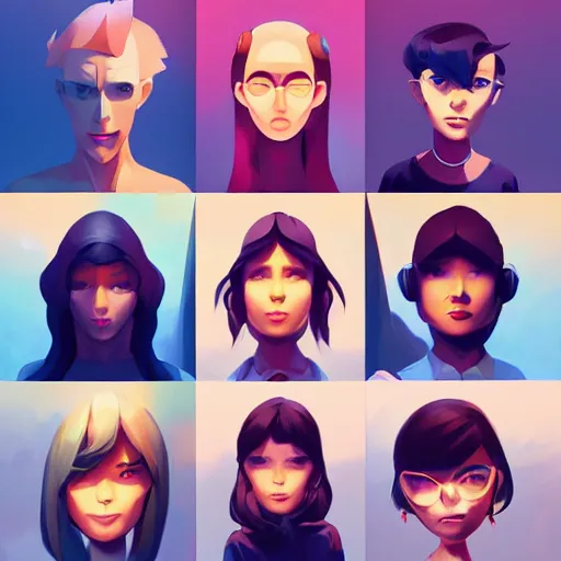 Image similar to face icon stylized minimalist 3 do interactive multiplayer, loftis, cory behance hd by jesper ejsing, by rhads, makoto shinkai and lois van baarle, ilya kuvshinov, rossdraws global illumination