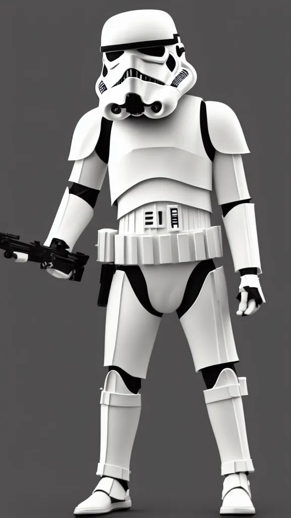 Image similar to a stormtrooper as a low - poly 3 d render. color harmony, 8 k detail, gallery quality, hd wallpaper, premium prints available, hyper - detailed, intricate design.