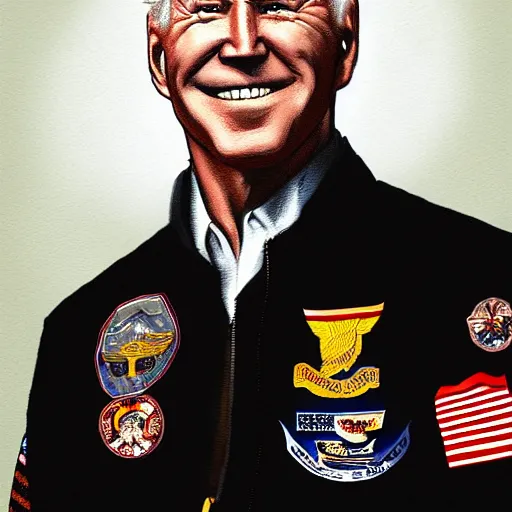 Image similar to highly detailed portrait of joe biden starring in top gun artstation concept art stunning elegant