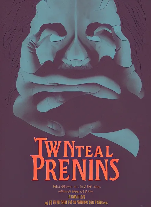 Image similar to Twin Peaks movie poster artwork by Michael Whelan and Tomer Hanuka, Rendering of Lovecraftian horror, from a scene from Twin Peaks, clean, full of detail, Matte painting, trending on artstation and unreal engine
