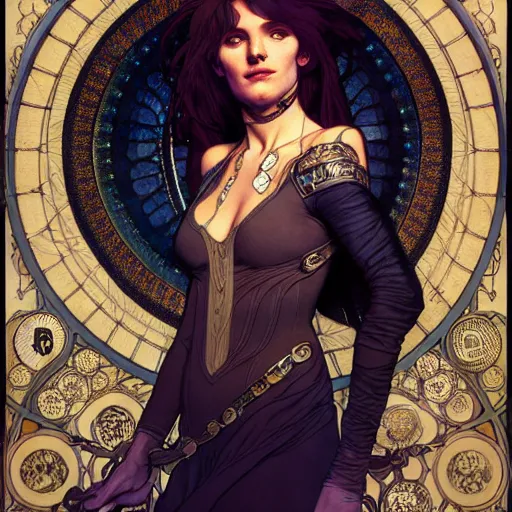 Image similar to full portrait of neil again an as destiny from the sandman comics, fantasy, d & d, intricate, detailed, by by alphonse mucha, adolfo hohenstein, alice russell glenny, stanley artgerm lau, greg rutkowski, detailed, trending on artstation, trending on artstation, smooth