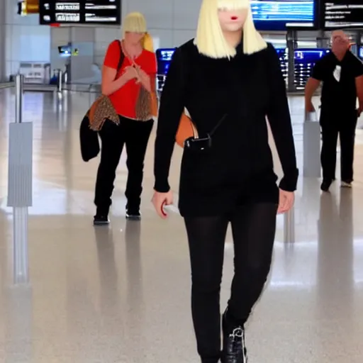 Image similar to Sia Furler at the airport