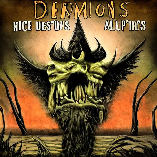 Prompt: detailed cover art for a song called demons by wickedup nuke, hood atheistic, gangster, cracks like a old photo