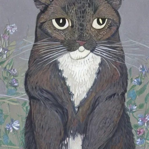 Image similar to a cat portrait by louis wain