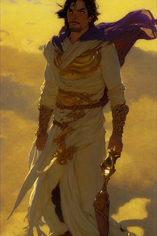 Image similar to tales of earthsea, attractive male with golden mask, character design, painting by gaston bussiere, craig mullins, j. c. leyendecker, tom of finland