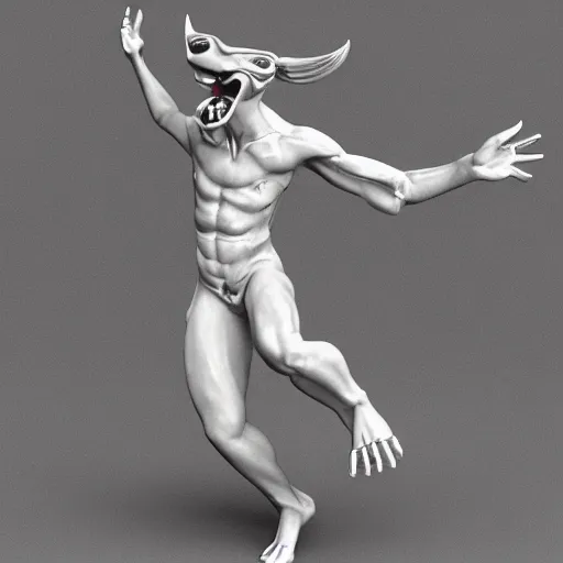 Prompt: dancing devil, 3d render, high detail