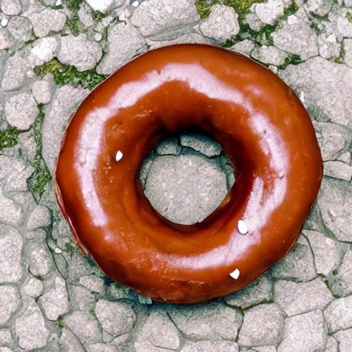 Prompt: photo of a donut that is over two thousand years old