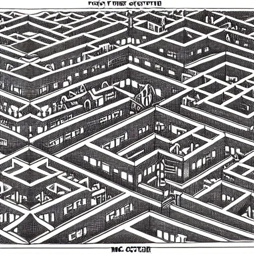 Prompt: a huge foot in the middle of a tiny city, by m. c. escher