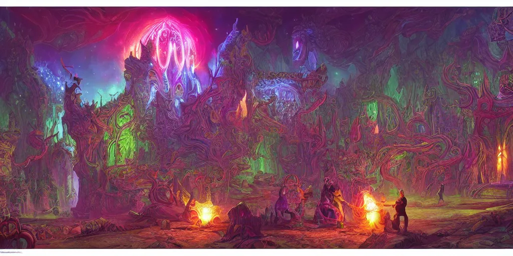 Prompt: list of colouring pages from the otherworldly fantasy items book, glowing lights, epic fantasy, colorfully, detailed illustration, digital art, highly saturated colors, overdetailed art, concept art, detailed illustration, hd, 4 k, digital art, greg rutkowski, dan mumford, trending on artstation